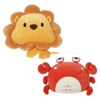 Car Seat Headrest Pillow Ultra Soft Cartoon Cute Lion Crab Shaped Cushion Auto Plush Neck Care Pillow Headrest Support Pad