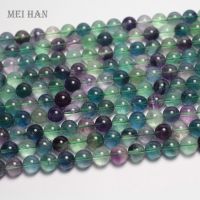 Meihan free shipping (1 strand/set) natural 8mm A Colorful Fluorite smooth round loose beads for jewelry DIY