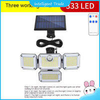 Lampu Tenaga Surya Led 333ดวงสำหรับกลางแจ้งเซ็นเซอร์ตรวจจับการเคลื่อนไหวแบบเหนี่ยวนำของมนุษย์ปรับได้โคมไฟผนังพลังงานแสงอาทิตย์ Ip65กันน้ำ