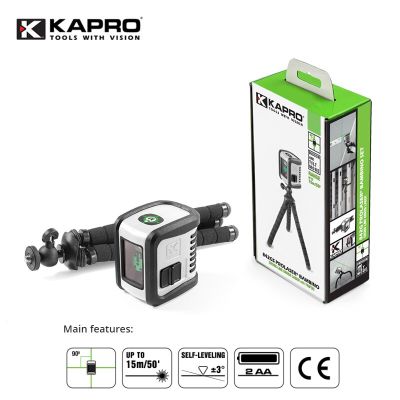 Kapro เครื่องวัดระดับเลเซอร์สีแดงสีเขียวปรับระดับสายไขว้เครื่องมือก่อสร้างดิจิตอลเครื่องมือเลเซอร์ Nivel เครื่องมือพร้อมขาตั้งกล้อง