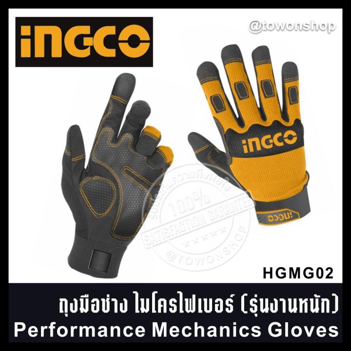 ingco-ถุงมือช่าง-รุ่นงานหนัก-performance-mechanic-gloves-ถุงมือผ้าฝ้ายไมโครไฟเบอร์และหนัง-pu-เสริมบนฝ่ามือ-สวมใส่สบาย-ไม่ร้อนอับ