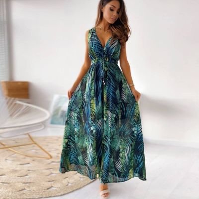 ↂ Floral Summer Dress for Women Clothing 2023 Bohemian Loose Beach Sundress Midi Skirt Female Holiday Maxi Dress Vestido Robe