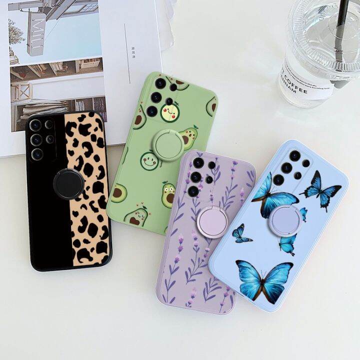 for-samsung-galaxy-s23-plus-ultra-5g-phone-case-ring-holder-stand-finger-flower-fundas-for-samsung-s-23-s23-plus-s23ultra-cover