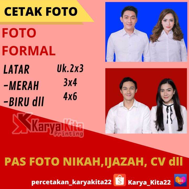 Cetak pas foto ukuran 2x3 3x4 4x6 , Pas foto ijazah, Pas foto CV, Pas