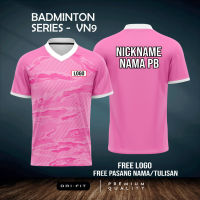 2023 BADMINTON BADMINTON T-Shirt JERSEY VN09- Can CUSTOM Name And LOGO