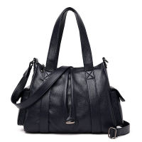 Soft Leather Womens Bag New Mothers Bag Fashionable Middle-aged Hand-held Single Shoulder Cross Over Casual Large Bag