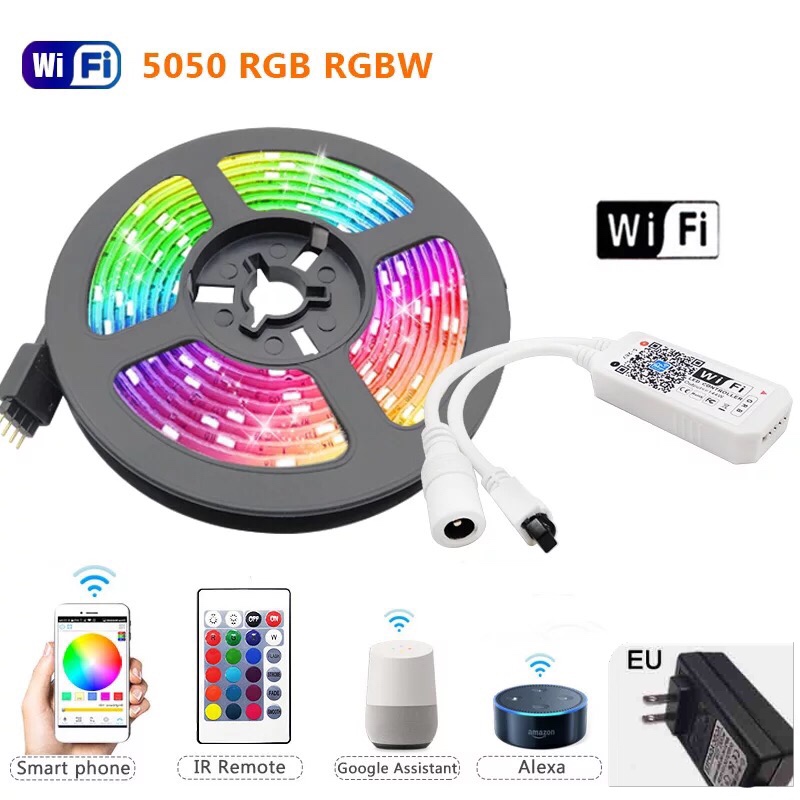 WiFi Lights Strip Work with Alexa Music Strip Lights Rope Light with 360pcs RGB Tape Lights Color Changing Lights Compatible with Alexa/Google Home,WiFi LED Lights Strip 40 Ft Smart Strip Lights