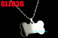 with 3mm ball chain stainless stee good two-sidedl polishing big bone pendants Dog tag necklace jewelry 10pcs GLZ036