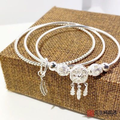 Hong Kong is born pure silver S999 LvKong beads hanging monternet portal personality niche design solid silent fine bracelet