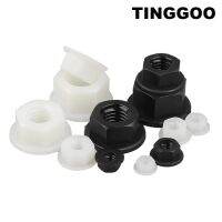 10/50pcs M3 M4 M5 M6 M8 M10 M12 Black White Flat Bottom PA66 Plastic Nylon Insulation Hexagonal Hex Head Flange Nut DIN6923