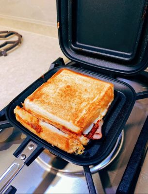 Sandwich pot outdoor camping special baking pan fry toast sandwich thick mold hot plate gas direct fire