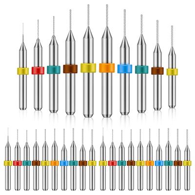 30Pcs 0.3-1.2mm Shank Tungsten Carbide Micro-Drill Bits Set Tungsten Steel PCB Print Circuit Board Flute CNC Router Bits