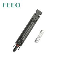 FEEO Solar Fuse Plug Connector DC 1000V Solar Panel Connector With Fuse Inside For PV Protection 6A 10A 15A 20A 25A 32A Wires Leads Adapters