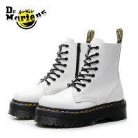 Dr.Martens Jadon หนาด้านล่าง8หลุมรองเท้ามาร์ตินสีขาว1460ซิปด้านข้างผู้หญิงอังกฤษรองเท้าสั้นมัฟฟินด้านล่าง