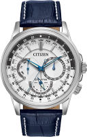 Citizen Eco-Drive Calendrier Mens Watch, Stainless Steel, Classic Blue Strap, White Dial