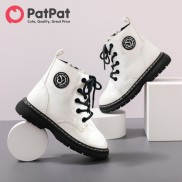 PatPat Shoes Giày Cho Bé Trai Bé Gái Trẻ Tập Đi Bốt Buộc Dây Họa Tiết Chữ