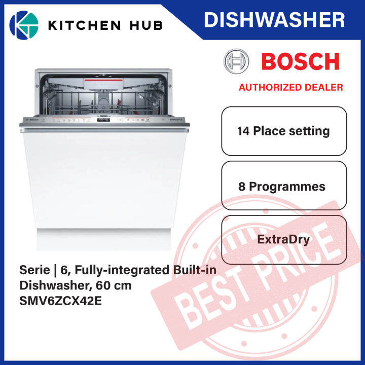 BOSCH Series 6 SMV6ZCX42E Fullyintegrated Builtin Dishwasher 60 cm
