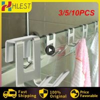 3/5/10PCS H Shape Towel Holder Hanger Space Aluminum Kitchen Rag Storage Rack Free Hole Glass Door Metal Hook