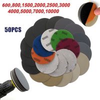 50Pcs/set 3Inch Wet And Dry Sanding Discs Sandpaper Hook Loop Pads 600/800/1500/2000/2500/3000/4000/ 5000/7000/10000 Grit