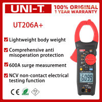 UT206A UNI-T + มิเตอร์ดิจิตอล Jepit,Penguji Voltase AC DC 1000V, Uji Suhu Resistansi แอมมิเตอร์ดิจิตอล Rahang 45Mm