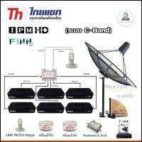 Thaisat C-Band 1.5m (แบบตั้งพื้น) กล่องIPM HD Finn x6 + LNB PSI X-2 +สายRG6 20x6เมตร+10m.x2 WIS ASIA