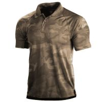 Vintage Mens Polo Shirt Camouflage Mens Clothing Flag Printed Shirts Summer Short Sleeve Fashion Mens Button Down Polo Tops