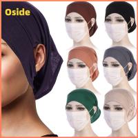 OSIDE สำหรับ hijabs พร้อมส่ง หมวกผ้าโพกหัว ฮิญาบของผู้หญิง ใต้ฝามีรูหู หมวกผ้าพันคออิสลาม หมวกคลุมฮิญาบ