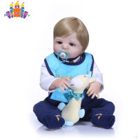 SS【ready stock】57cm Simulation Doll Blue Eye Newborn Baby Toy Soft and Safe Silicone Play House Toy Child Comfort Helper