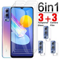 6 in 1 Full Glue Tempered Glass For Vivo Y52 Y72 5G Screen Protector&amp;Camera Lens Film For VivoY52 VivoY72 6.58" Protective Glass