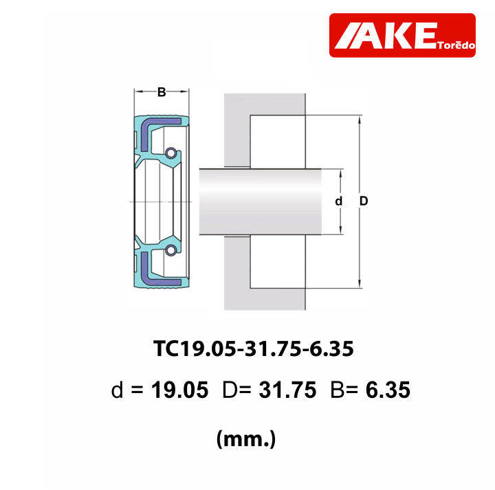 tc19-05-31-75-6-35-oil-seal-tc-ออยซีล-ซีลยาง-ซีลกันน้ำมัน-ขนาดรูใน-19-05-มิลลิเมตร-tc19-05-31-75-6-35-จัดจำหน่ายโดย-ake-tor-do