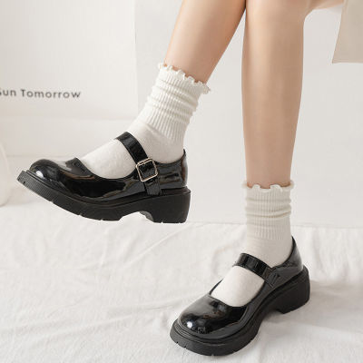 ถุงเท้ากองลูกไม้สีขาวฤดูใบไม้ผลิและฤดูร้อนส่วนบางญี่ปุ่น jk ถุงเท้าโลลิต้าแมรี่เจนรองเท้าถุงเท้าหลอดกลาง