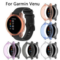 TPU เชลล์เคสปกคลุมสำหรับ Garmin Venu Smartwatch ป้องกันหน้าจอฟิล์มกระจกนิรภัยสร้อยข้อมือ