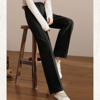 Woolen Pants Womens Winter 2020 New High-waist Wide-leg Pants Loose Casual Straight-leg Pants Are Thin and Fall Mopping Pants