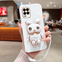Xiaomi Mi 10 Lite 5G Case, Luxury Electroplating Soft TPU Shell with Lanyard and Bracket Stand Case for Xiaomi Mi 10 Lite 5G