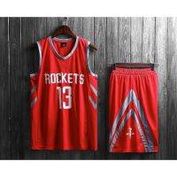 ชุดบาส ชุดบาสเกตบอล ชุดบาสเก็ตบอล ทีม Houston Rockets สกรีนเบอร์ 13 (สินค้าพร้อมส่งในประเทศไทย)