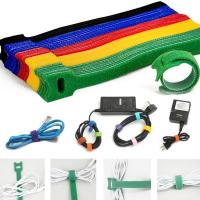 20pcs T-type Cable Tie Wire Reusable Cord Organizer Wire 15x1.2cm Colorful Computer Data Cable Power Cable Tie Straps