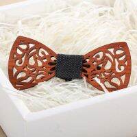 Vintage Wooden Bow Tie For Men Hollow Out Carved Retro Wooden Neck Ties Adjustable Strap Wood Bowtie Gravata Corbatas