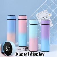 ▬ 500ml Thermos Gradient Water Bottle Temperature Display Vacuum Flasks Smart Insulated Cup Coffee Mug Portable Thermal Tumbler