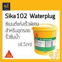 Sika 102 Waterplug (4.5กก.) ซีเมนต์แห้งเร็ว หยุดน้ำรั่วซึม อุดรอยรั่วน้ำ ได้ทันที