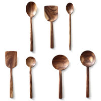 Spatula Teak Kitchen Household Non-Stick Pan Spatula Solid Wood Spoon Long-Handle Mixing Spoon Set