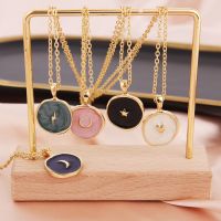 【DT】hot！ Colorful Star Lightning Pendant Necklaces Enamel Fashion Jewelry Clavicle Chain Necklace