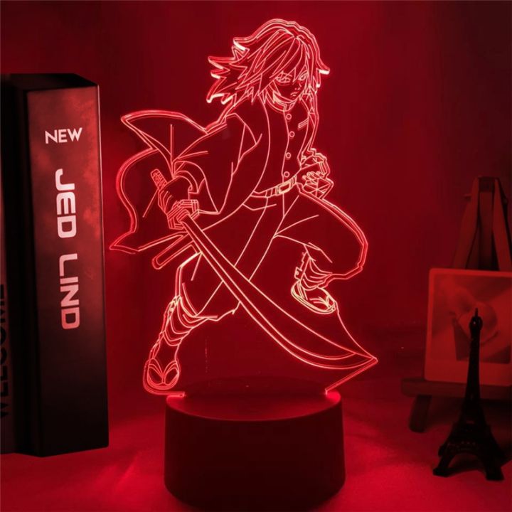 Yueguan light-decoration} Anime Kimetsu No Yaiba Giyu Tomioka Light for  Bedroom Decor Child Kids Birthday Gift Manga Gadget Giyuu Lamp Demon Slayer