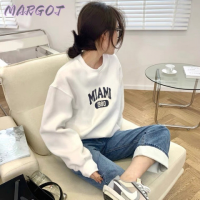 Margot Fashion เสื้อฮู้ด เสื้อแขนยาวอบอุ่น หลวมและสบาย สไตล์ สบายๆ สบาย สไตล์ A98J2A6 41Z231013