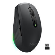 Delux Chuột Quang Không Dây 2.4G Bộ Thu Bluetooth 6 Nút Có Đèn LED Có Thể