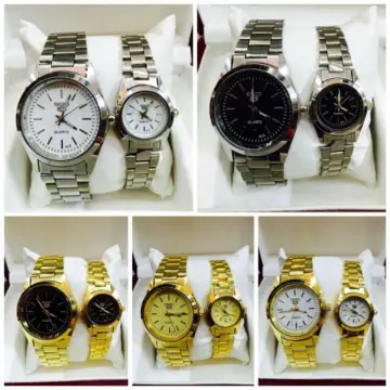 Shop Couple Watch Silver With Gold with great discounts and prices