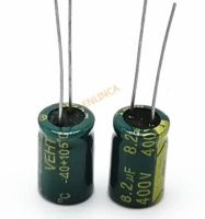 12pcs/lot 400V 8.2UF high frequency low impedance 8*12.5mm 20% RADIAL aluminum electrolytic capacitor 8200NF 20% Electrical Circuitry Parts