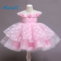 MQATZ Summer Baby Girls Flower Princess Dress Kids Polka Dot Bow Wedding Tutu Clothes Child Birthday Party Costume 1-6 Years  L2111