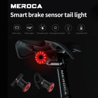 MEROCA Smart Bicycle Taillight IPx6 Waterproof LED Charging Bicycle Smart Auto Brake Sensing Light Bike Rear Light Cycling Light