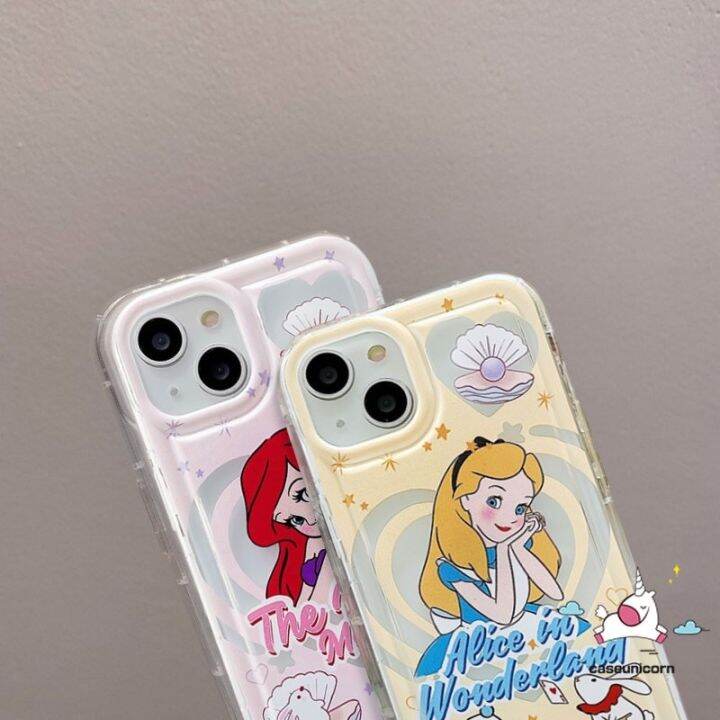 เคสโทรศัพท์มือถือ-tpu-แบบนิ่ม-ลายการ์ตูนเจ้าหญิงดิสนีย์-นางเงือก-กันกระแทก-สําหรับ-iphone-7plus-14-13-12-max-xr-6-6s-x-xs