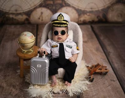 hot【DT】△┅♦  Newborn Photography Props Gentlemen Flat Hat Bow tie Set Costume Computer Glasses Suitcases Baby goods Accessories